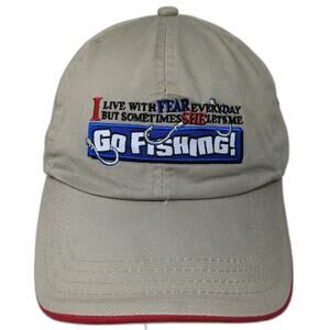 Paramount Outdoors Baseball Cap Beige One Size Fishing Graphic Slideback Hat